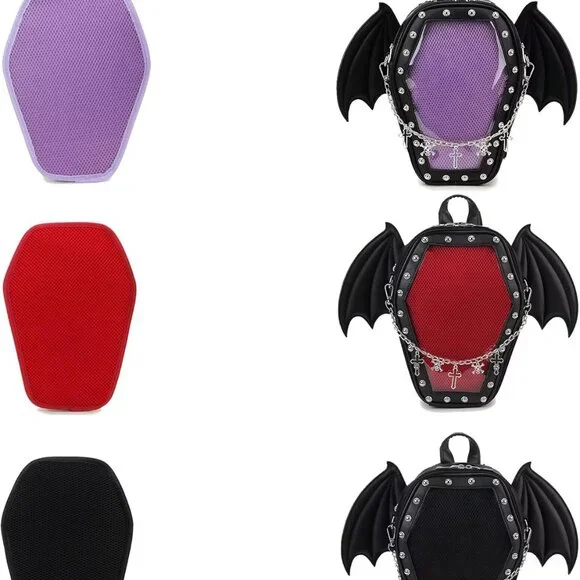 Gothic Coffin Shape Fashion Purses and Handbags for Women Halloween Shoulder Bag